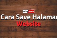 Cara Save Halaman Website